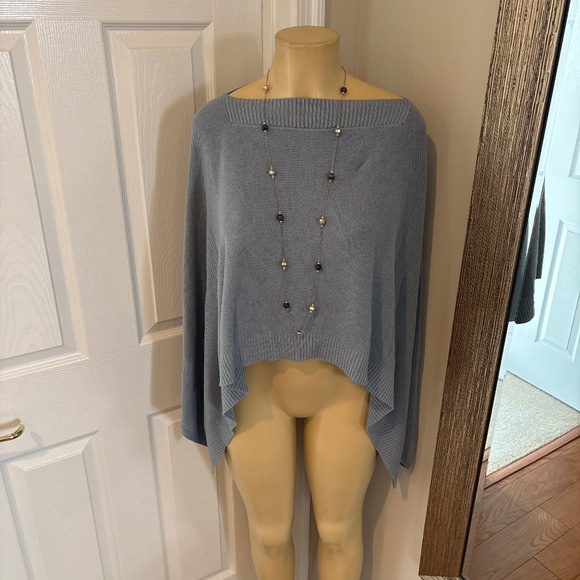 Women’s Lululemon Blue Forward Flow Knit Sweater Top Poncho OS - Picture 1 of 5